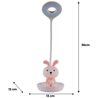 Настільна лампа LED з акумулятором Bunny Kite K24-492-1-2, рожевий
