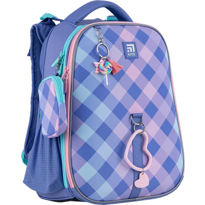 Рюкзак шкільний каркасний Kite Education Purple Chequer K24-531M-2