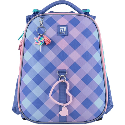 Рюкзак шкільний каркасний Kite Education Purple Chequer K24-531M-2