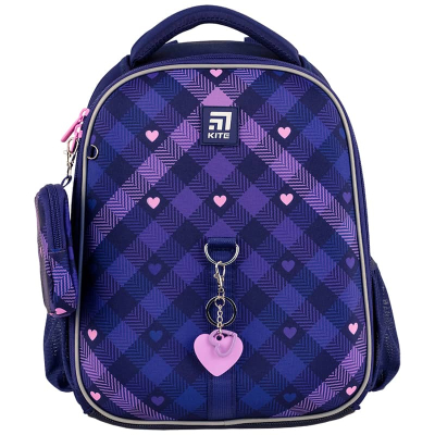 Рюкзак шкільний каркасний Kite Education Check and Hearts K24-555S-1