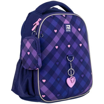 Рюкзак шкільний каркасний Kite Education Check and Hearts K24-555S-1