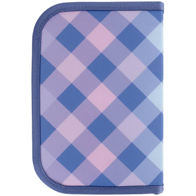 Пенал без наполнения Kite Purple Chequer K24-622-3, 1 отделение, 2 отворота