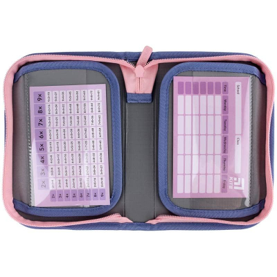 Пенал без наполнения Kite Purple Chequer K24-622-3, 1 отделение, 2 отворота