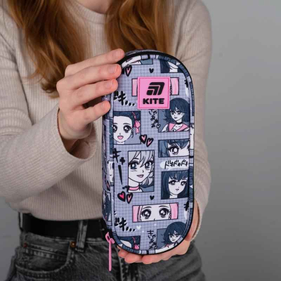 Пенал шкільний Kite Anime Girl K25-599-9