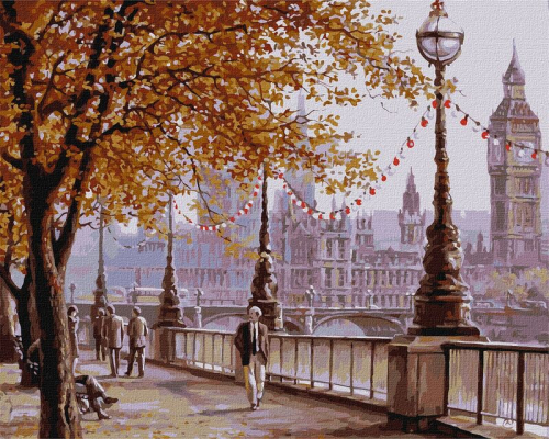 Картина по номерам Идейка Осенний Лондон ©Сергей Лобач KHO2876, 40х50 см