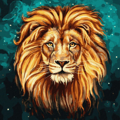 Картина по номерам Идейка Роскошный лев KHO4286, 40х40 см