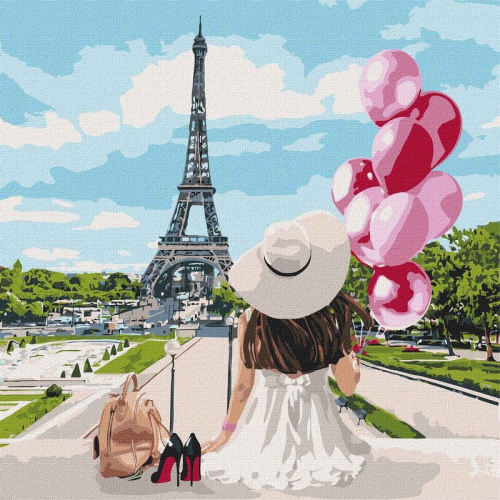 Картина за номерами Ідейка Гуляючи вулицями Парижа (big) KHO4793, 50х50 см