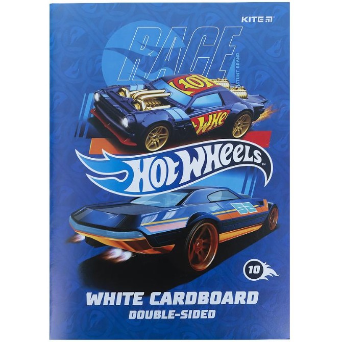 Картон білий Kite Hot Wheels HW21-254, А4, 10 аркушів, папка