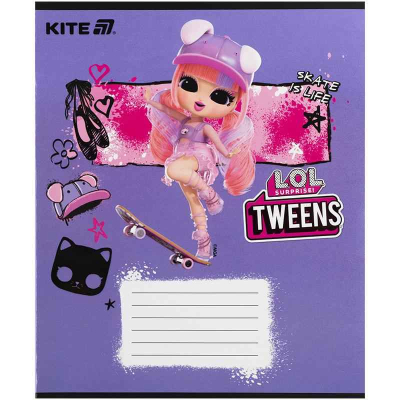 Тетрадь школьная Kite LOL LO25-235, 12 листов, коса линия