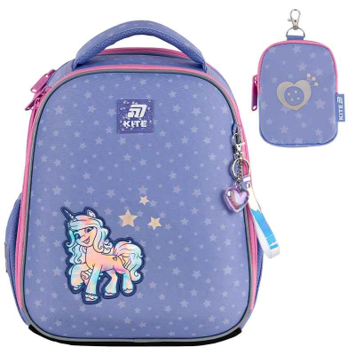 Стильний рюкзак Kite LP25-555S My Little Pony з об'ємною нашивкою єдинорога