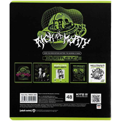 Зошит шкільний Kite Rick and Morty RM24-259, 48 аркушів, клітинка
