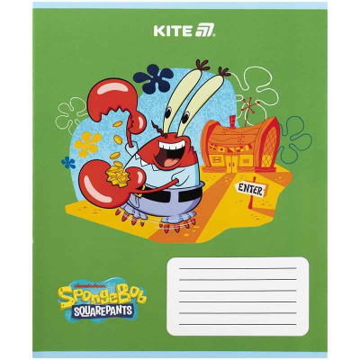 Зошит шкільний Kite SpongeBob SquarePants SB25-235, 12 аркушів, коса лінія