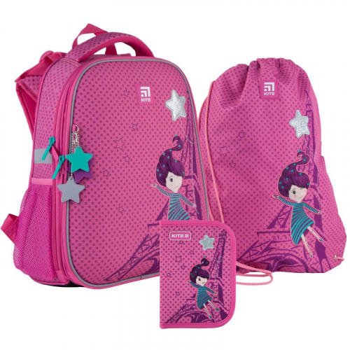 Шкільний набір рюкзак + пенал + сумка для взуття Kite Education French dreams set_K21-531M-5
