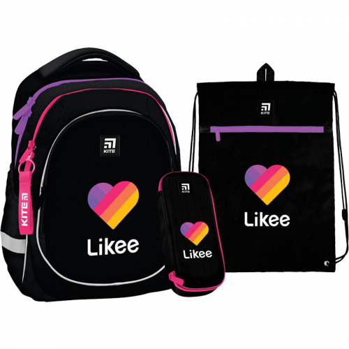 Шкільний Набір рюкзак + пенал + сумка для взуття Kite Education Likee SET_LK22-700M