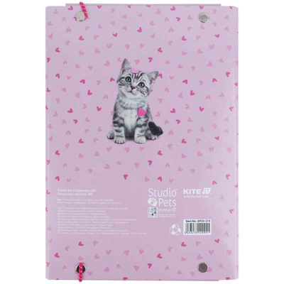 Папка для зошитів на гумці Kite Studio Pets SP25-210, картон