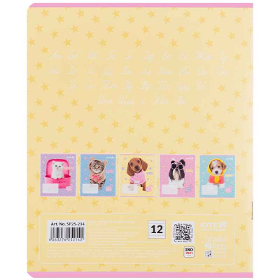 Зошит шкільний Kite Studio Pets SP25-234, 12 аркушів, лінія