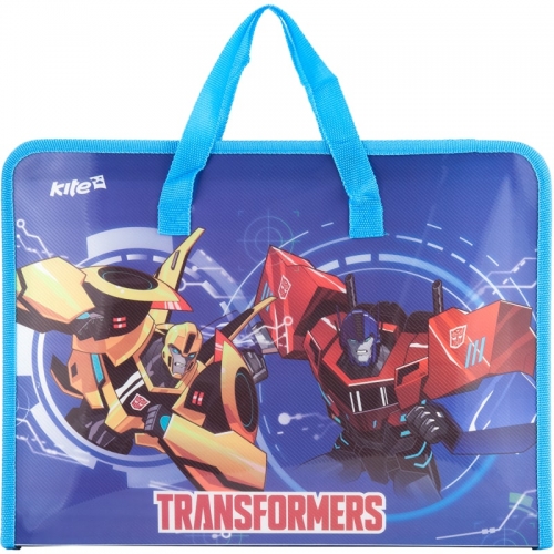 Папка-портфель пластикова Kite А4, на блискавці Transformers TF17-202