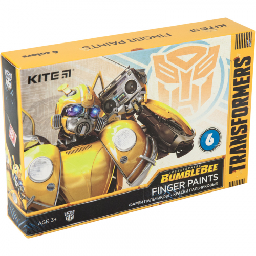 Фарби пальчикові Kite Transformers TF20-064, 6 кольорів