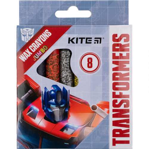 Мелки восковые Kite Jumbo Transformers TF21-076, 8 цветов