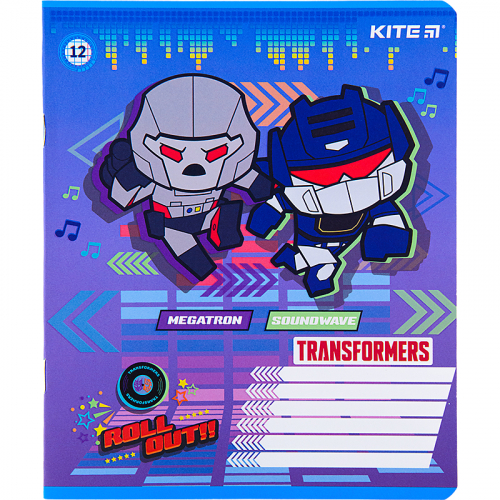 Зошит шкільний Kite Transformers TF22-232, 12 аркушів, клітинка
