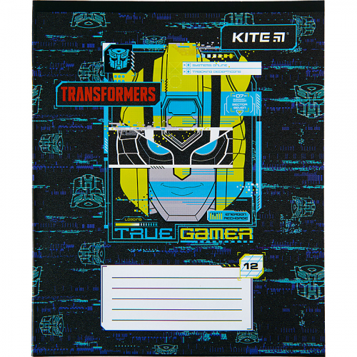 Зошит шкільний Kite Transformers TF22-235, 12 аркушів, коса лінія