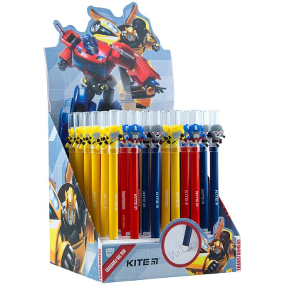 Ручка гелеваяя "пиши-стирай" Kite Transformers TF22-352, синяя