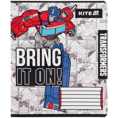Зошит шкільний Kite Transformers TF25-232, 12 аркушів, клітинка