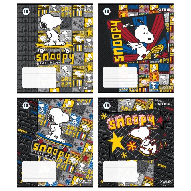 Тетрадь школьная Kite Snoopy SN21-237, 18 листов, в линию