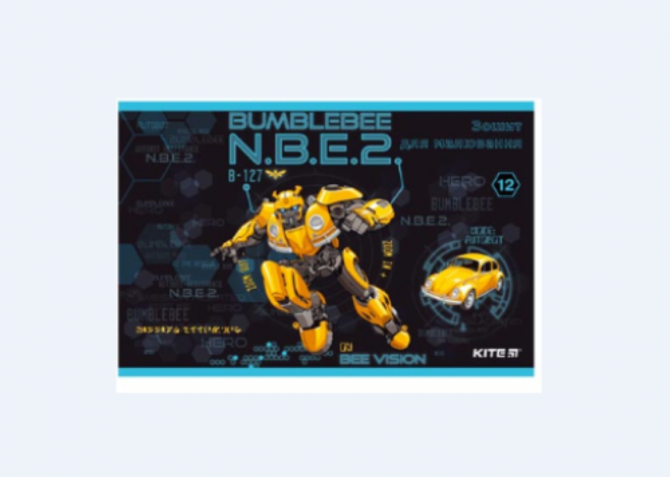 Альбом для малювання Kite Transformers BumbleBee Movie, 12 аркушів