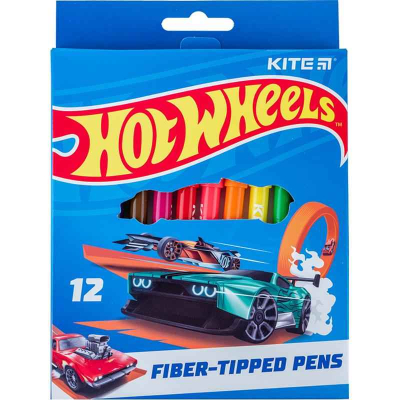 Фломастеры Kite Hot Wheels HW24-447, 12 цветов