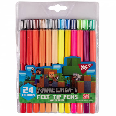 Фломастери Yes Minecraft 650554, 24 кольори