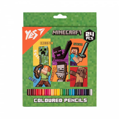 Олівці кольорові Yes Minecraft Heroes 290740, 24 кольорів