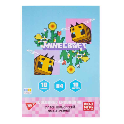 Картон кольоровий двосторонній Yes Minecraft Spring 955460, 10 аркушів А4