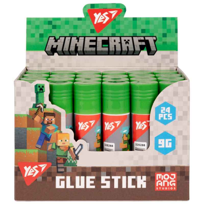 Клей-карандаш Yes Minecraft 9г PVA, 320288