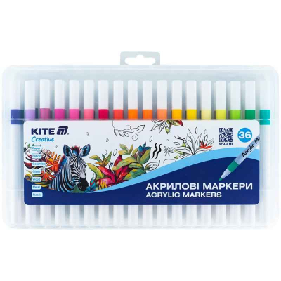 Маркеры акриловые Kite Creative K-1158, набор 36 шт.