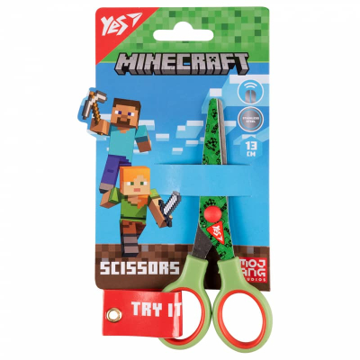 Ножницы Yes Minecraft с принтом на лезвии зеленые 480436, 13см