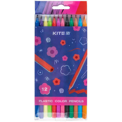 Карандаши цветные пластиковые Kite Flower K24-049-1, 12 шт.
