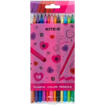 Карандаши цветные пластиковые Kite Heart K24-049-2, 12 шт.