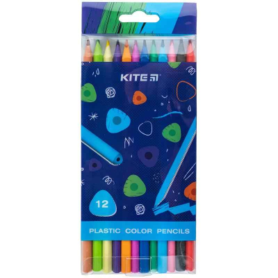 Карандаши цветные пластиковые Kite K24-049-3, 12 шт.