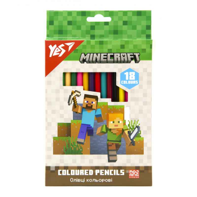 Карандаши цветные Yes Minecraft 290765, 18 цветов