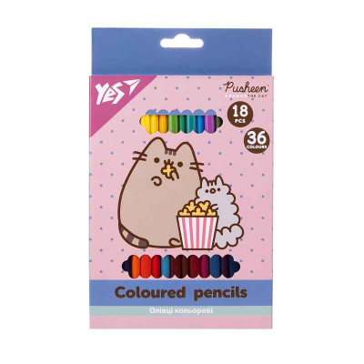 Олівці кольорові Yes Pusheen 290769, 18/36 кол.