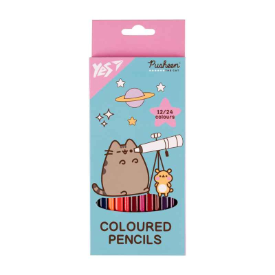 Олівці кольорові Yes Pusheen Cheek 290745, 12/24 кол.