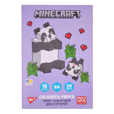 Папір кольоровий двосторонній Yes Minecraft.Spring 955462, 20 листів А4