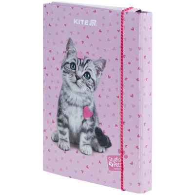 Папка для зошитів на гумці Kite Studio Pets SP25-210, картон