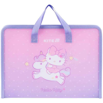 Папка-портфель на молнии Kite Hello Kitty HK25-202-1, 1 отделение, A4