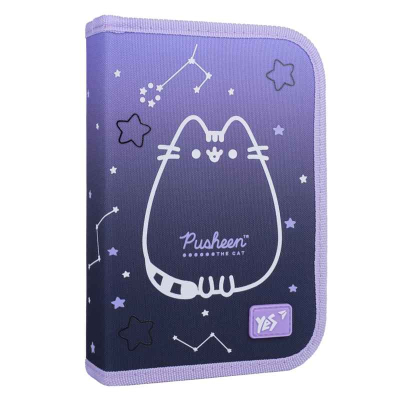 Пенал шкільний Yes Pusheen Stellar HP-04, 533626 одинарный с двумя клапанами