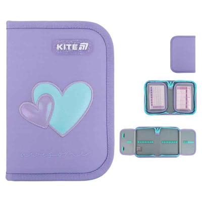 Пенал шкільний Kite Awesome K25-622-5 без наповнення,1 відділення, 2 відворота