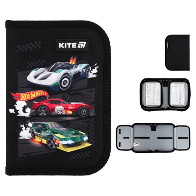 Пенал шкільний Kite Hot Wheels HW25-622-1 без наповнення 1 відділення, 2 відворота
