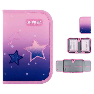 Пенал шкільний Kite Sparkling K25-622-1 без наповнення 1 відділення, 2 відворота