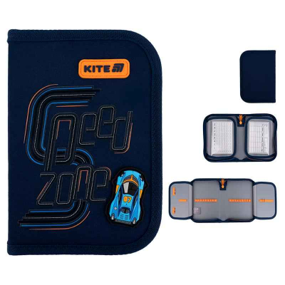 Пенал шкільний Kite Speed Zone K25-622-4 без наповнення,1 відділення, 2 відворота